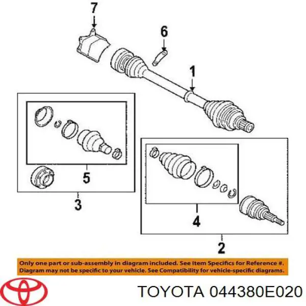 Купити 044380E020 Toyota Пильник шарніра приводу