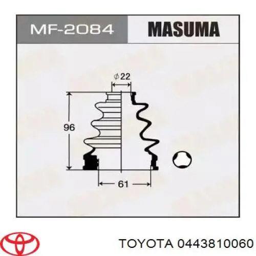 Пильник ШРУСа зовнішній 0443810060 Toyota