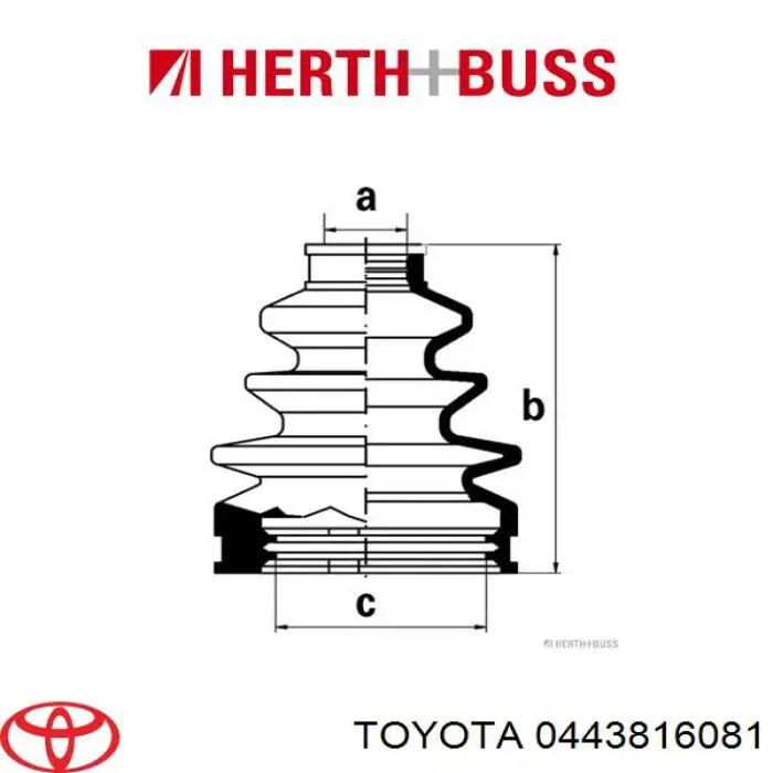 Пильник гранати внутрішній, передній півосі Toyota 0443816081 ціна, від 6.54 USD