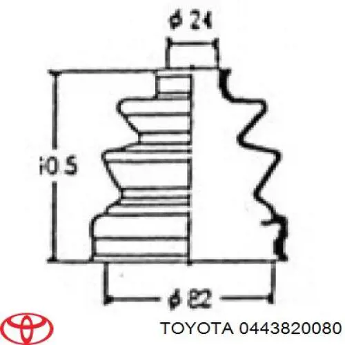 Купити 0443820080 Toyota Пильник шарніра кутових швидкостей внутрішній передній