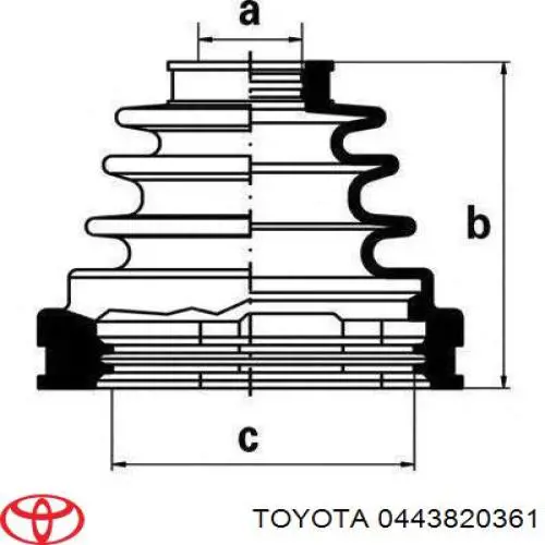 443820361 Toyota пильник шруса зовнішній, передній піввісі