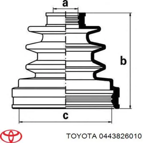 Пильник ШРУСа внутрішній 0443826010 Toyota