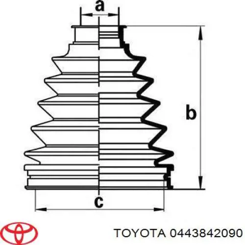 Пильник ШРУСа зовнішній, задньої піввісі 0443842090 Toyota