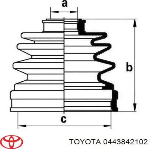 443842102 Toyota пильник шруса зовнішній, передній піввісі