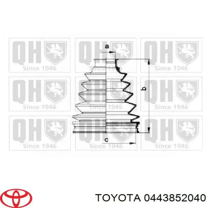 Купити 0443852040 Toyota Пильники ШРКШів передній піввісі, комплект