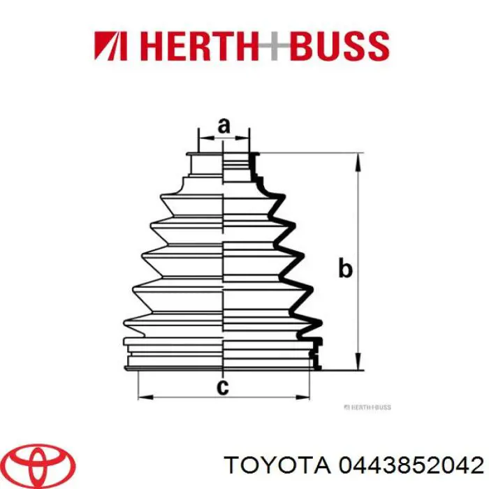 Пильники ШРКШів передній піввісі, комплект Toyota 0443852042 ціна, від 9.36 USD