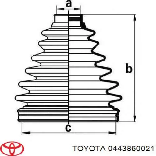 Пильник шарніра кутових швидкостей зовнішній передній Toyota 0443860021 ціна, від 11.87 USD