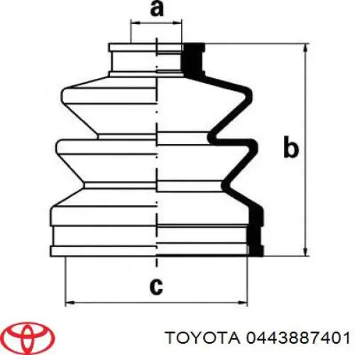 Купити 0443887401 Toyota Пильник шарніра приводу