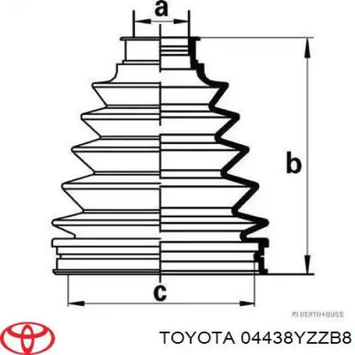 04438YZZB8 Toyota пильники шрусів передній піввісі, комплект