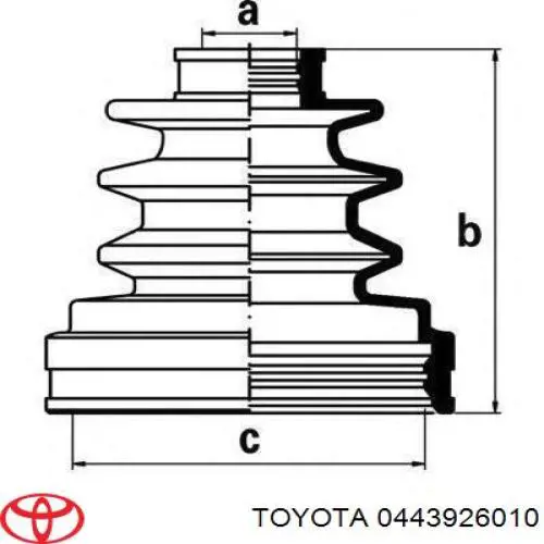 0443726010 Toyota пильник шруса внутрішній, задньої піввісі
