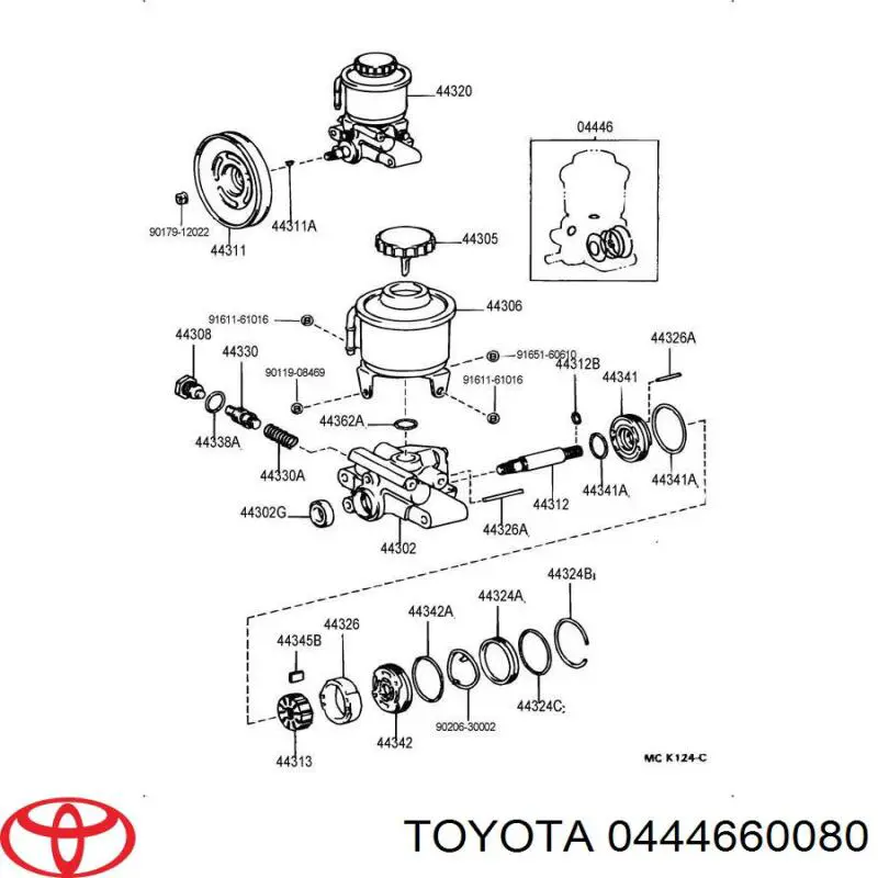 0444660080 Toyota Ремкомплект насоса ГУР