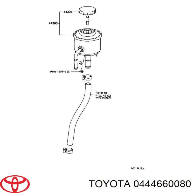 444660080 Toyota ремкомплект насосу гідропідсилювача керма
