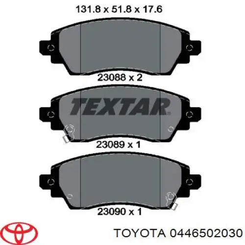 0446502030 Toyota Передні гальмівні колодки