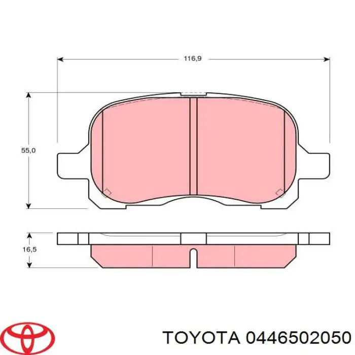 Гальмівні колодки Toyota 0446502050 ціна, від 15.78 USD