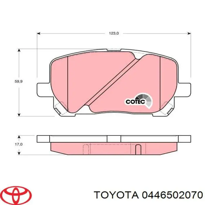 Тормозні колодки Toyota 0446502070