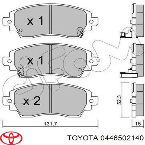 Гальмівні колодки Toyota 0446502140 ціна, від 17.74 USD
