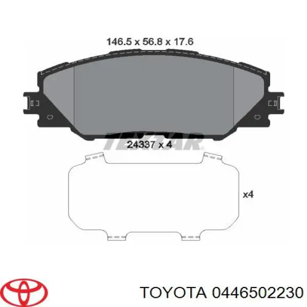 Купити 0446502230 Toyota Колодки гальмівні передні, дискові