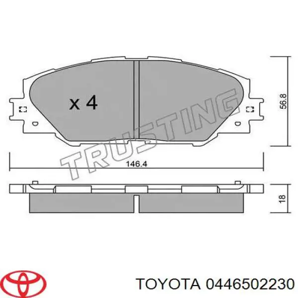 Тормозні колодки Toyota 0446502230