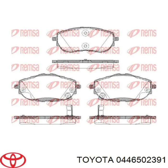 Купити 0446502391 Toyota Колодки гальмівні передні, дискові
