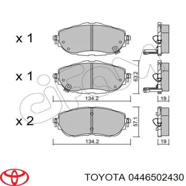 Купити 0446502430 Toyota Колодки гальмівні передні, дискові