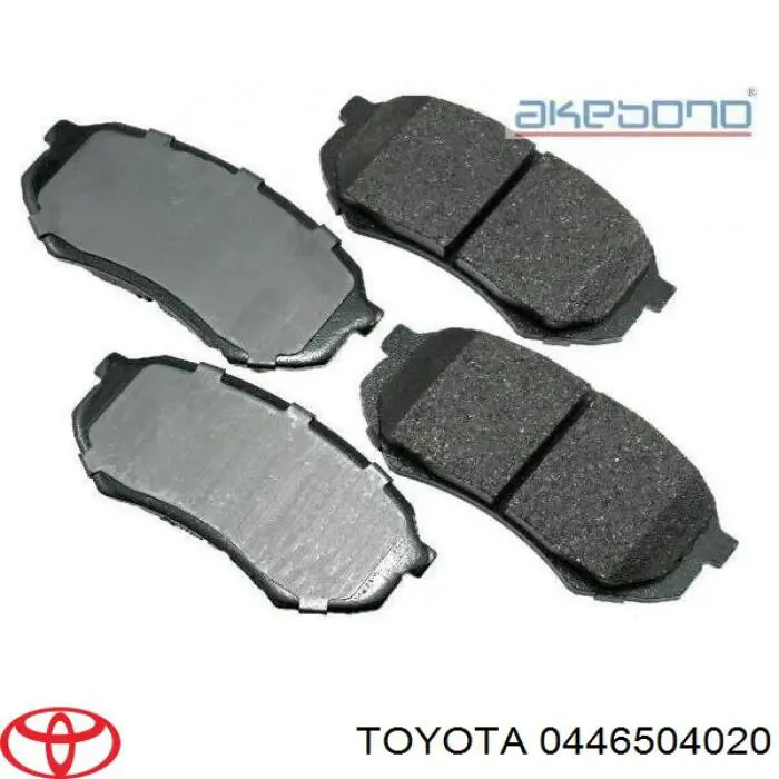 0446504020 Toyota колодки гальмівні передні, дискові
