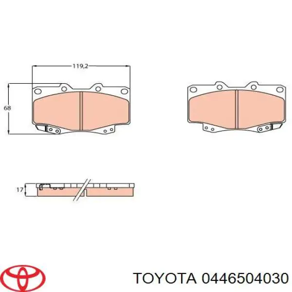 Тормозні колодки Toyota 0446504030