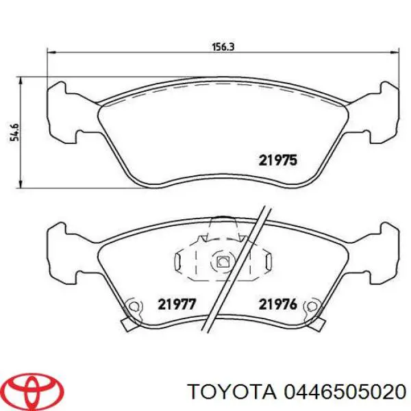 Передні тормозні колодки 0446505020 Toyota