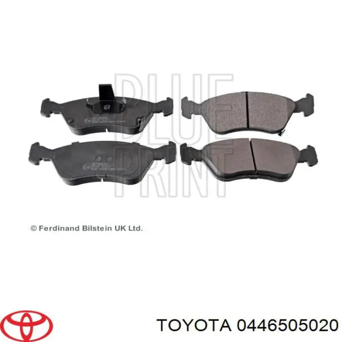 Колодки гальмівні передні, дискові 0446505020 Toyota