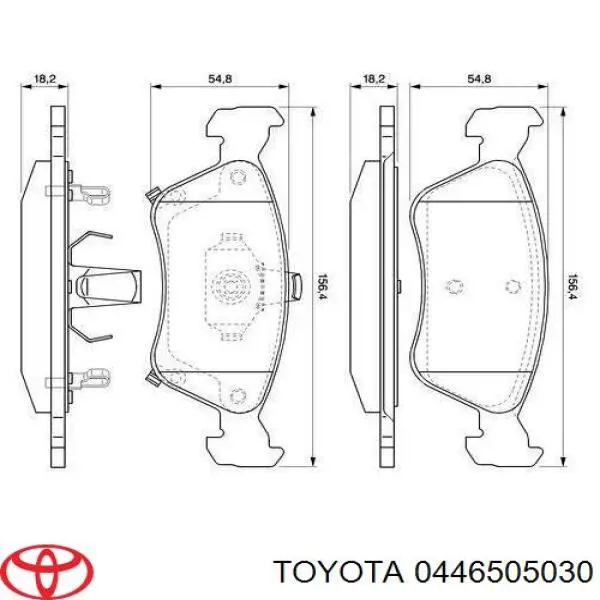 Передні тормозні колодки 0446505030 Toyota