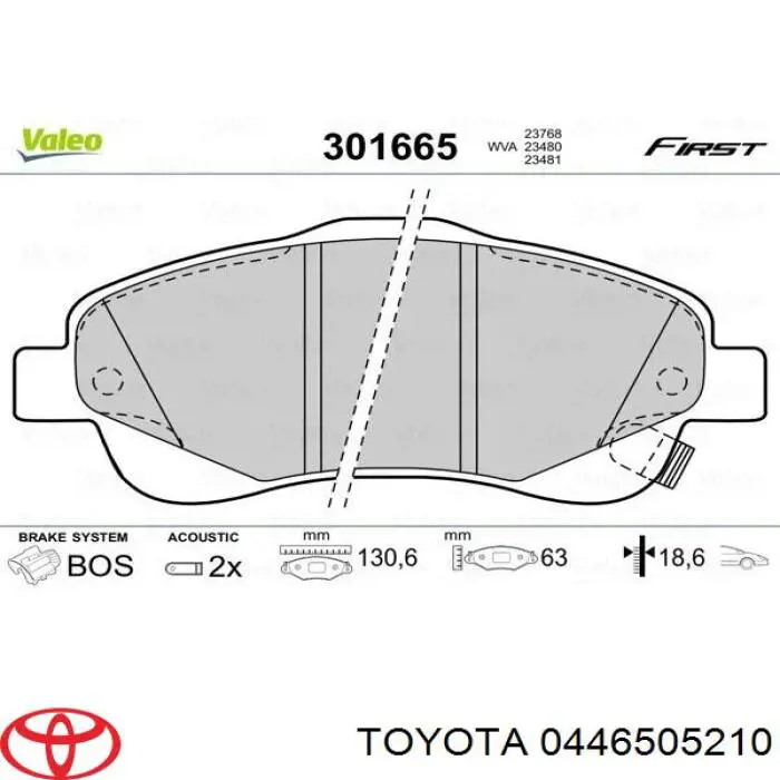 Гальмівні колодки Toyota 0446505210 ціна, від 25.56 USD