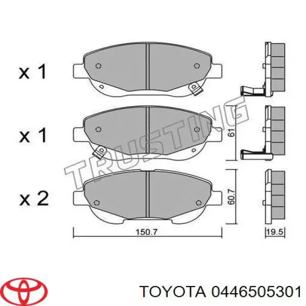 Гальмівні колодки Toyota 0446505301 ціна, від 29.45 USD
