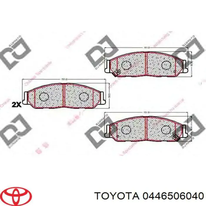 0446506040 Toyota Передні гальмівні колодки