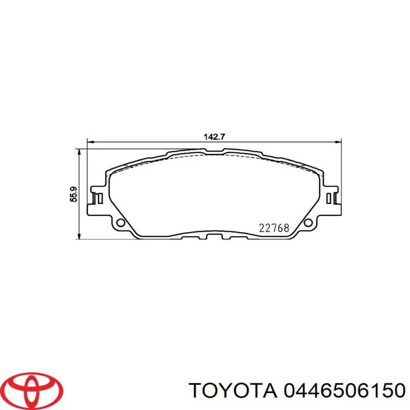 0446506150 Toyota колодки гальмівні передні, дискові