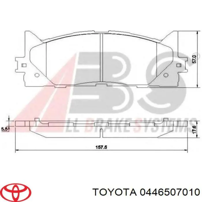 Купити 0446507010 Toyota Колодки гальмівні передні, дискові