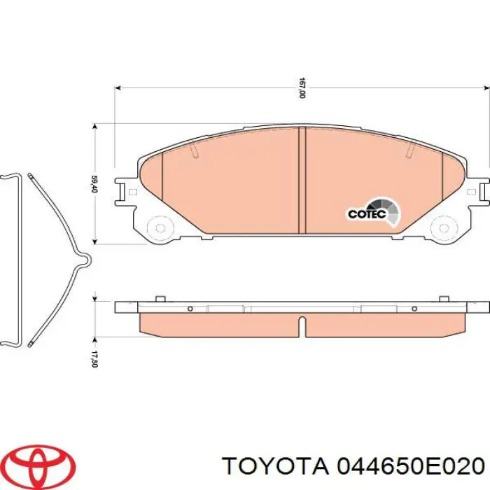 Купити 044650E020 Toyota Колодки гальмівні передні, дискові
