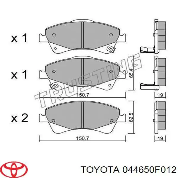 Гальмівні колодки Toyota 044650F012 ціна, від 29.79 USD