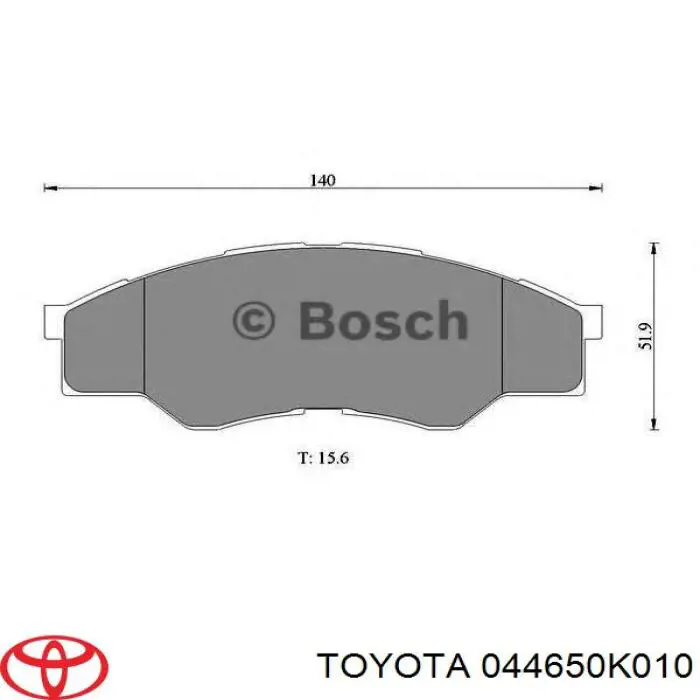 044650K010 Toyota Передні гальмівні колодки