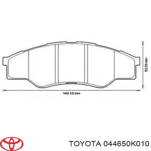 Передні тормозні колодки 044650K010 Toyota