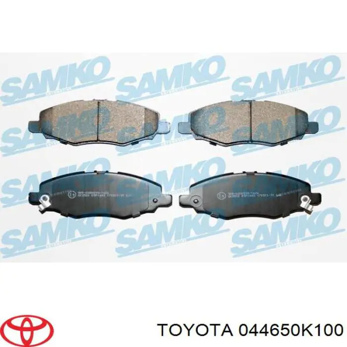 044650K100 Toyota Передні гальмівні колодки