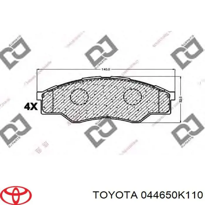 Передні тормозні колодки 044650K110 Toyota