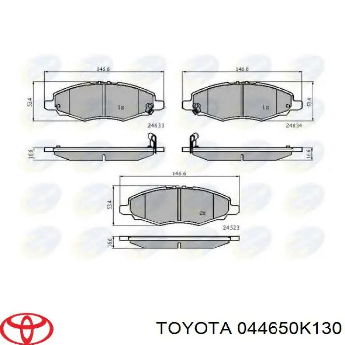 Купити 044650K130 Toyota Колодки гальмівні передні, дискові