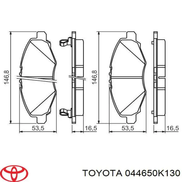 Передні тормозні колодки 044650K130 Toyota