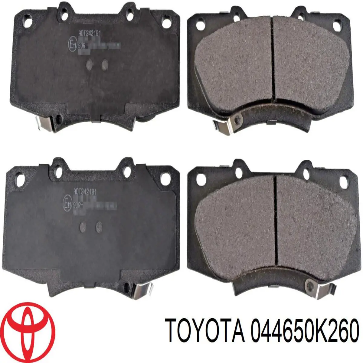 044650K260 Toyota колодки гальмівні передні, дискові