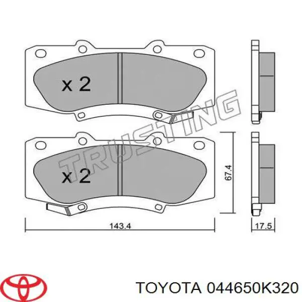 Гальмівні колодки Toyota 044650K320 ціна, від 27.87 USD