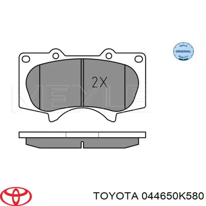 044650K580 Toyota Передні гальмівні колодки