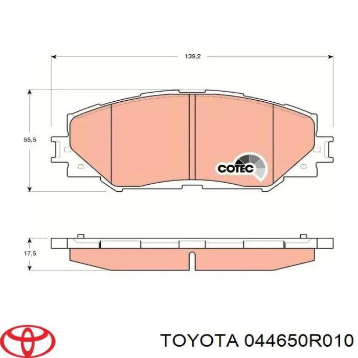 Купити 044650R010 Toyota Колодки гальмівні передні, дискові