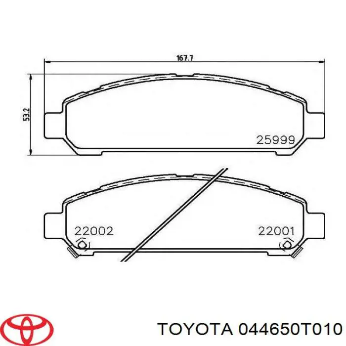 Купити 044650T010 Toyota Колодки гальмівні передні, дискові