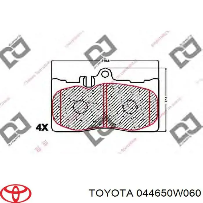 Тормозні колодки Toyota 044650W060