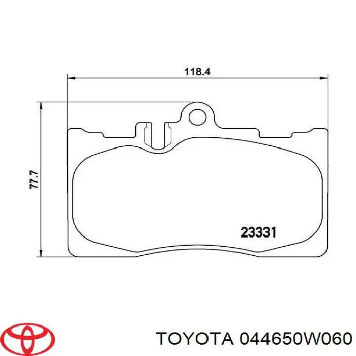 044650W060 Toyota Передні гальмівні колодки