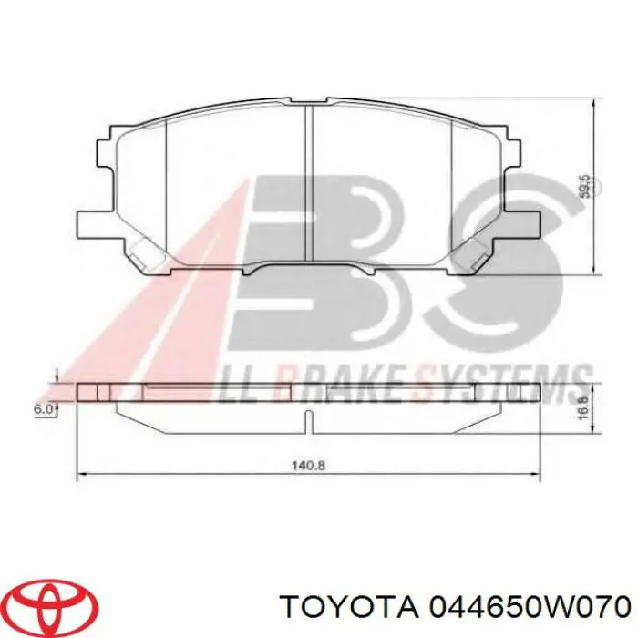 Гальмівні колодки Toyota 044650W070 ціна, від 29.15 USD